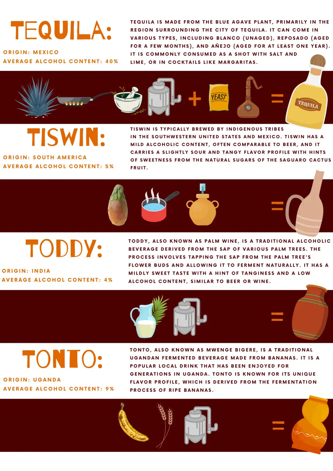 Alcohol Origin Ingredients and Processes Infographic