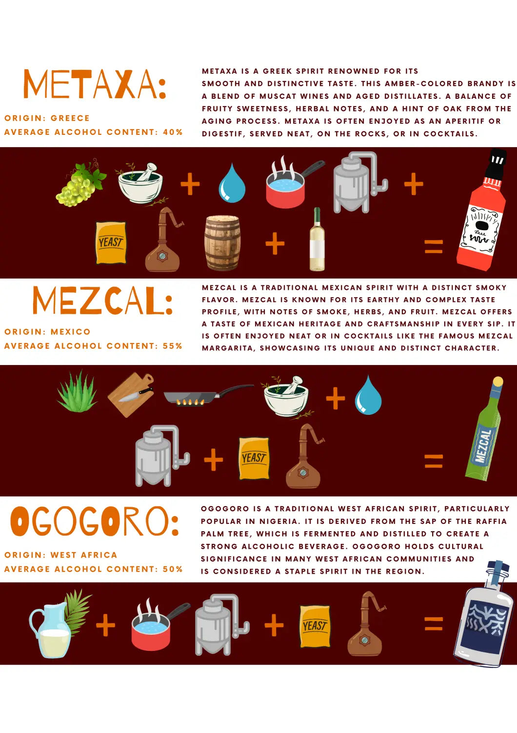 Alcohol Origin Ingredients and Processes Infographic