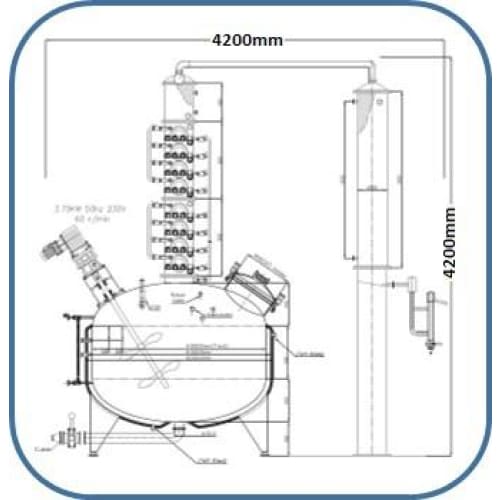 2250L steam heated still