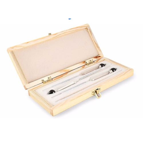3 Piece Alcohol Meter Set in Wooden Presentation Box